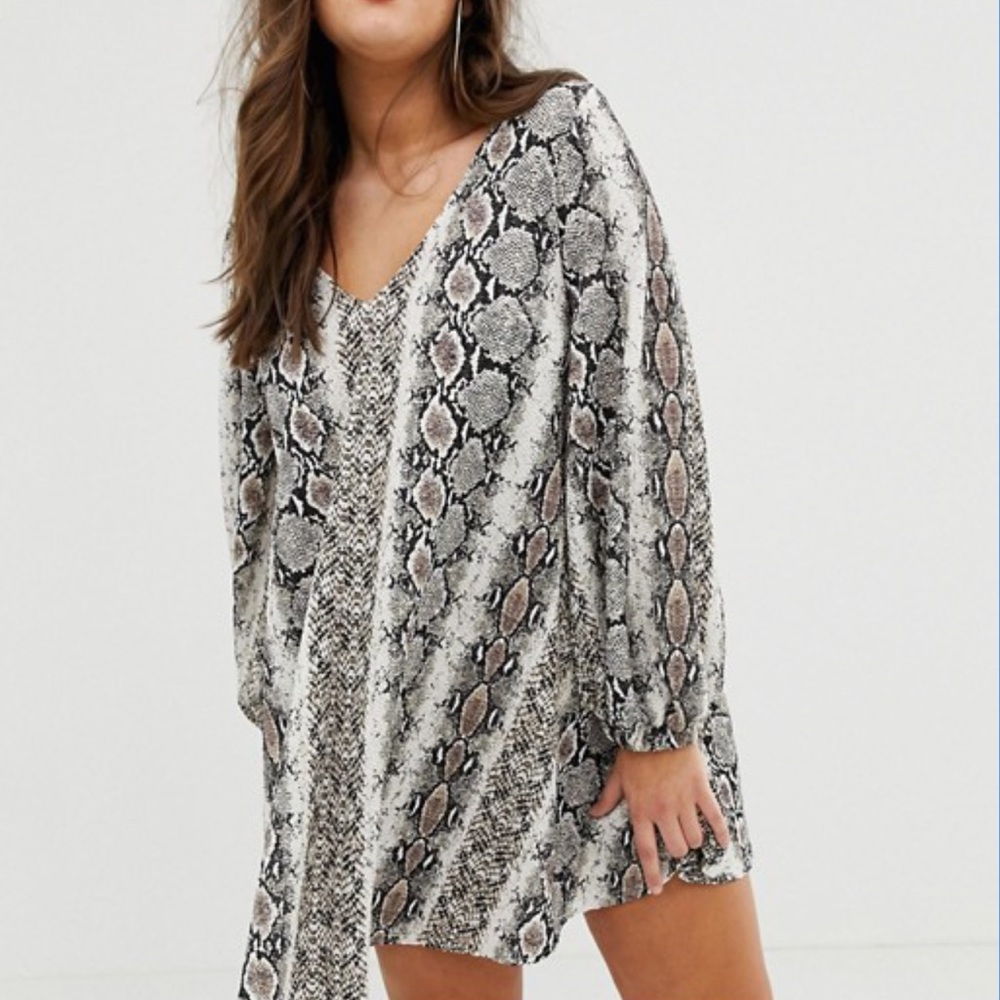 EUC ASOS Curve Snakeskin print dress size 12
